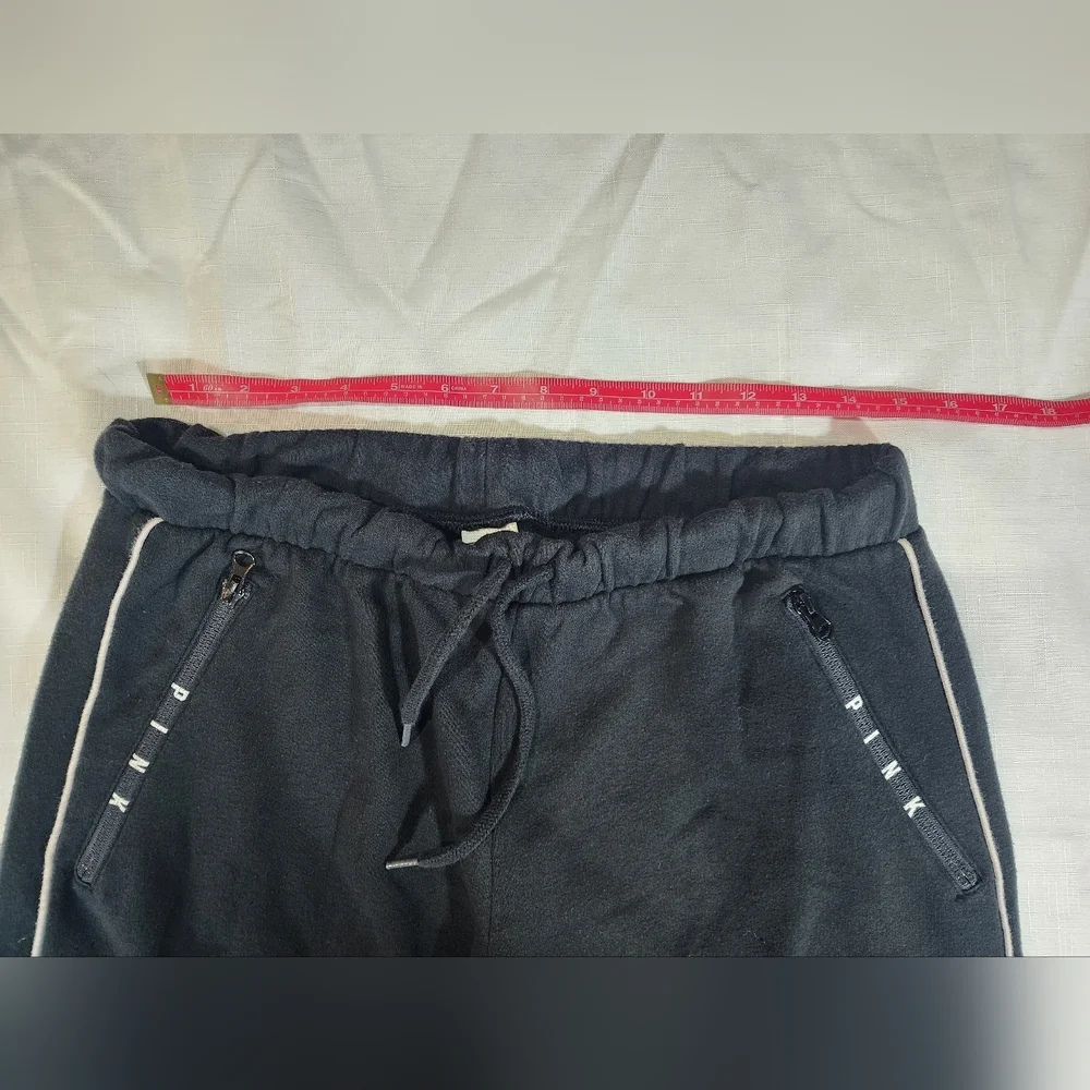 Pink Victoria Secret boyfriend pants black & white contrast logo Lg - Picture 4 of 9